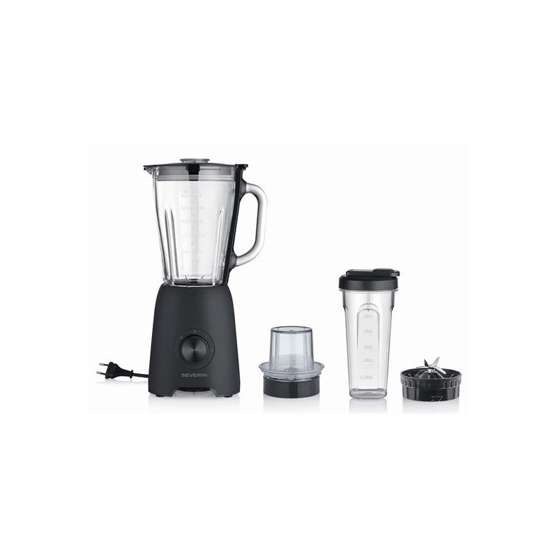 SEVERIN stand mixer SM 3724, 600 watts, 1.5 litre glass jug, matt black